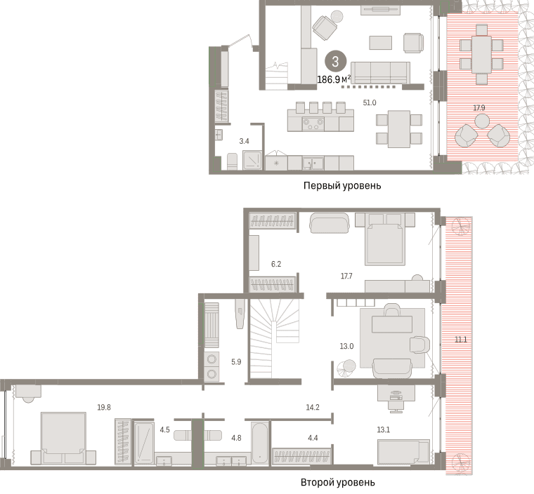 г.Сургут Новин 3-комнатная квартира