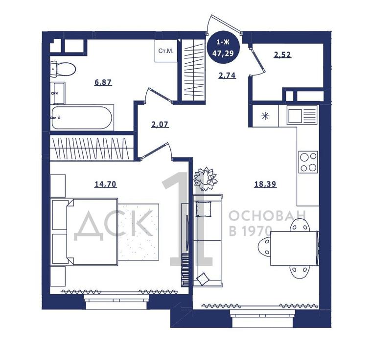 г.Сургут ЖК «Крылов» 1-комнатная квартира