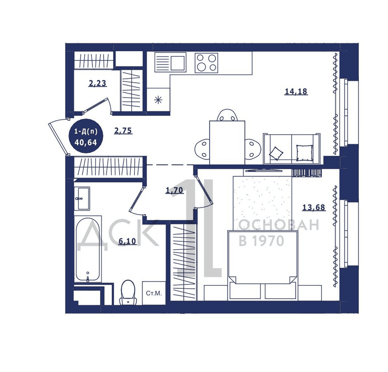 г.Сургут ЖК «Крылов» 1-комнатная квартира