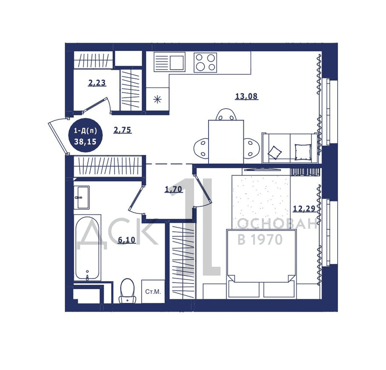 г.Сургут ЖК «Крылов» 1-комнатная квартира