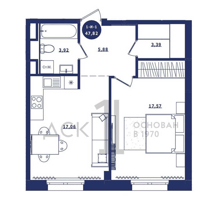 г.Сургут ЖК «Крылов» 1-комнатная квартира