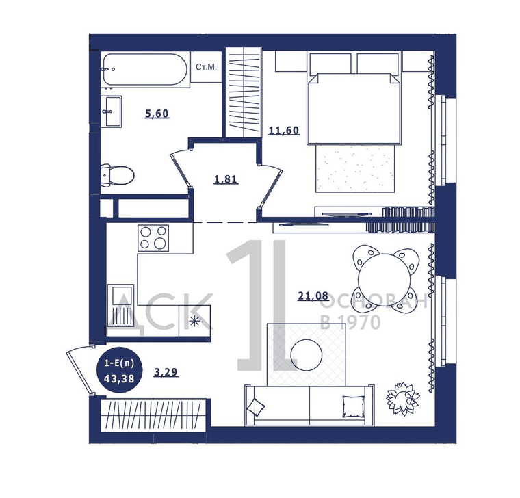 г.Сургут ЖК «Крылов» 1-комнатная квартира